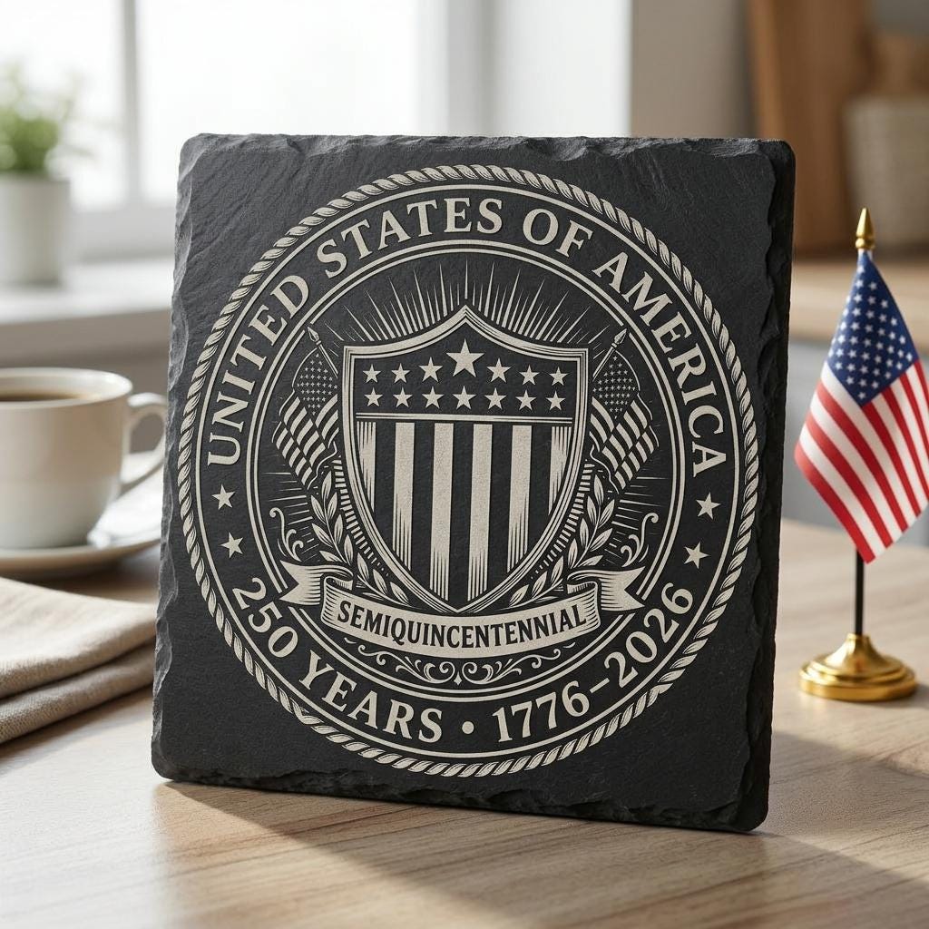 Fichiers de gravure laser America 250, motifs patriotiques de sous-verres en ardoise, lot PNG – Image 9