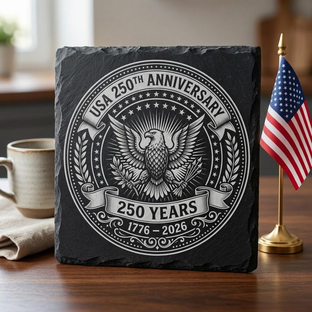 Fichier de gravure du 250e anniversaire de l'Amérique, motifs patriotiques de sous-verres USA pour ardoise – Image 2