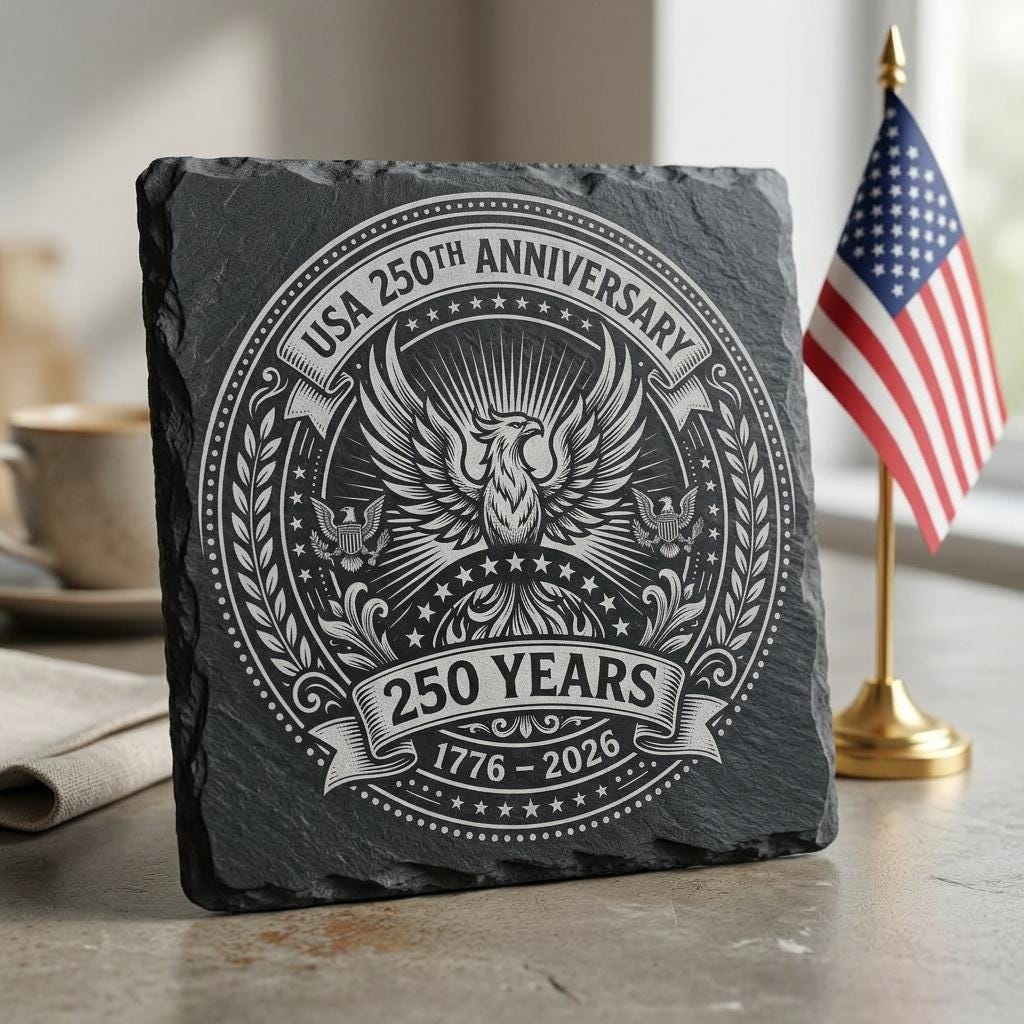 Fichier de gravure du 250e anniversaire de l'Amérique, motifs patriotiques de sous-verres USA pour ardoise – Image 3