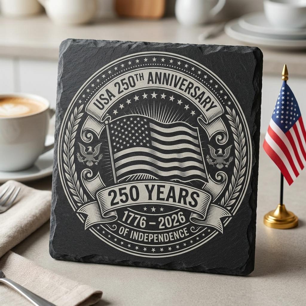 Fichier de gravure du 250e anniversaire de l'Amérique, motifs patriotiques de sous-verres USA pour ardoise – Image 4
