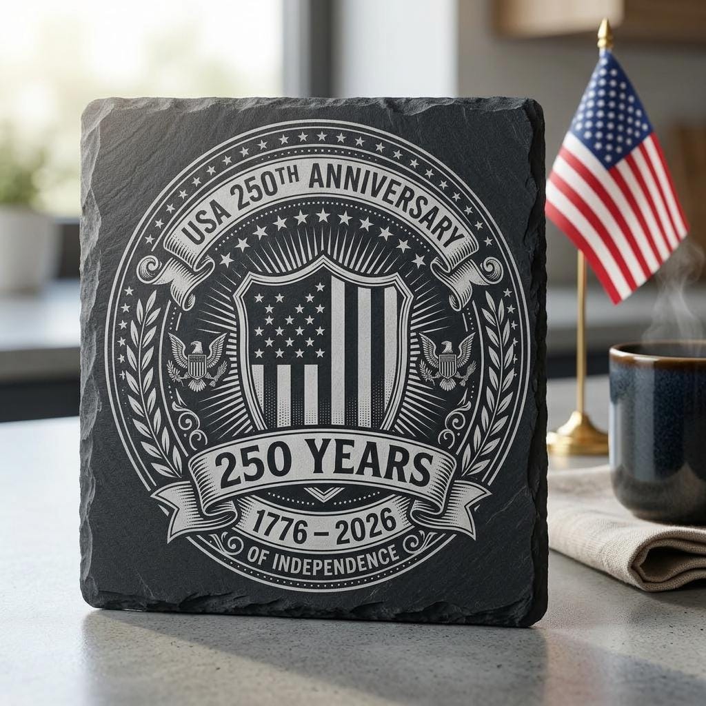Fichier de gravure du 250e anniversaire de l'Amérique, motifs patriotiques de sous-verres USA pour ardoise – Image 5