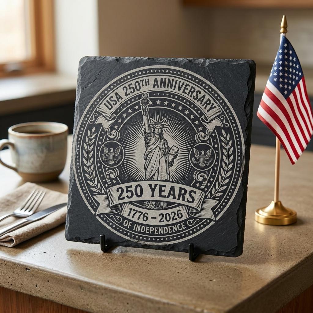 Fichier de gravure du 250e anniversaire de l'Amérique, motifs patriotiques de sous-verres USA pour ardoise – Image 6