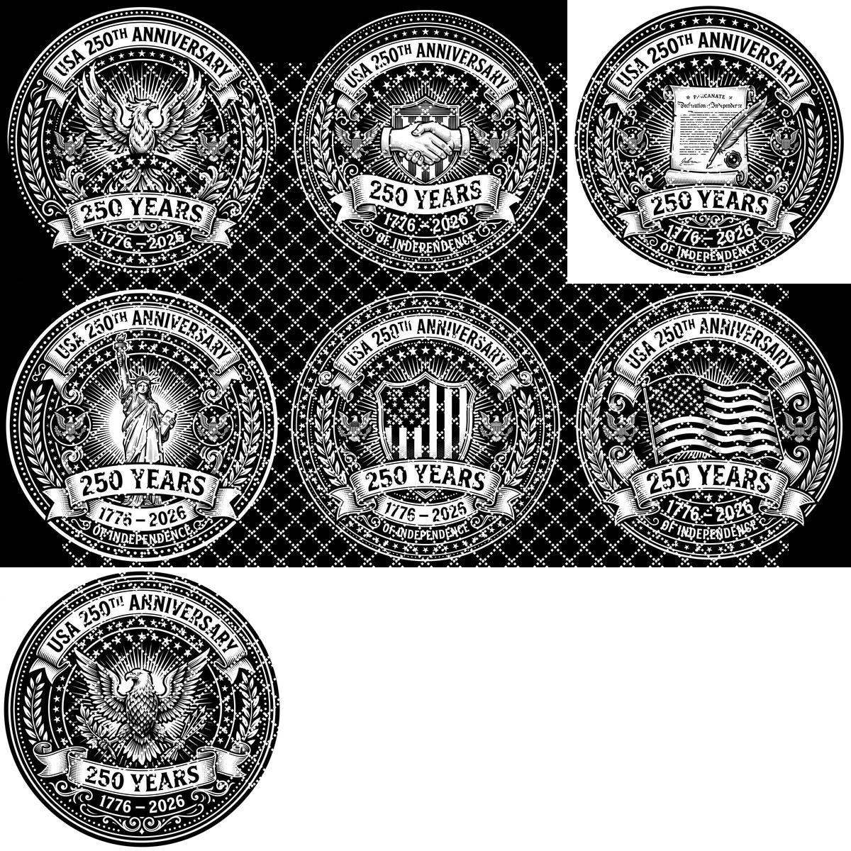 Fichier de gravure du 250e anniversaire de l'Amérique, motifs patriotiques de sous-verres USA pour ardoise – Image 9