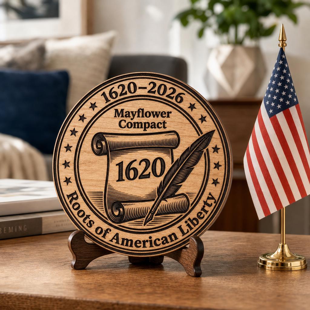 Incisione laser per il 250º anniversario dell’America, set di insegne in legno “Pilastri della Democrazia” - immagine 10