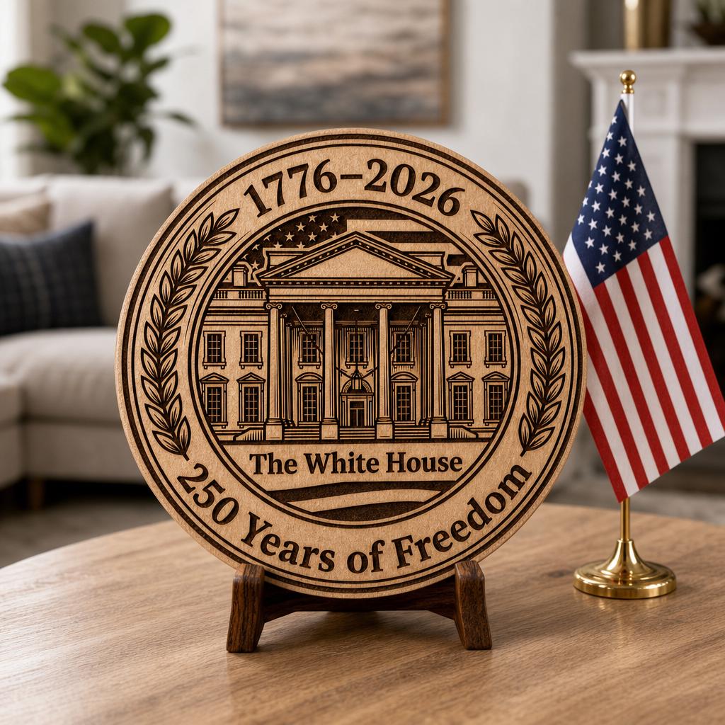 Incisione laser per il 250º anniversario dell’America, set di insegne in legno “Pilastri della Democrazia” - immagine 5