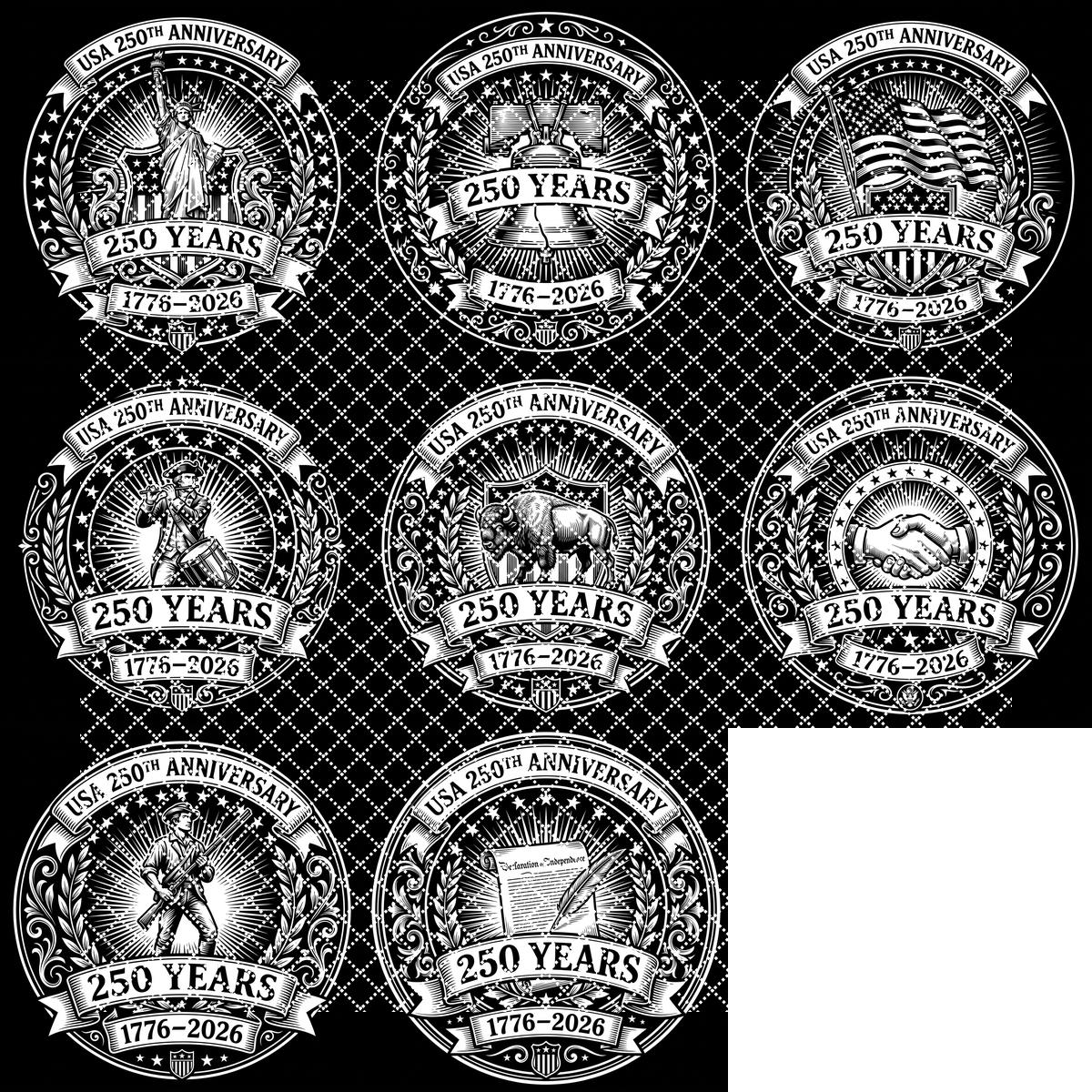 Fichier de gravure patriotique pour le 250e anniversaire de l’Amérique, motifs laser pour sous-verres en ardoise, emblèmes coloniaux – Image 10