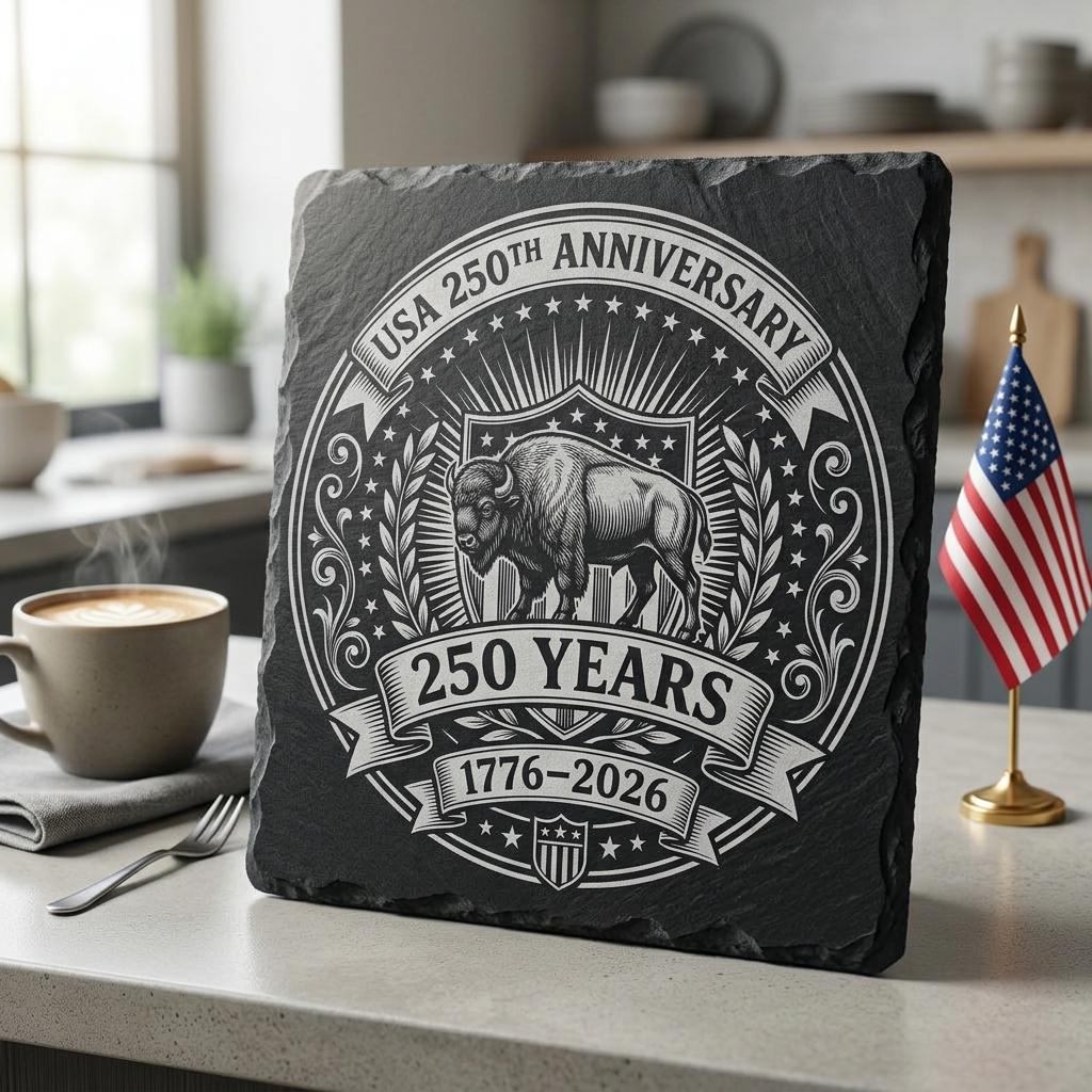 Fichier de gravure patriotique pour le 250e anniversaire de l’Amérique, motifs laser pour sous-verres en ardoise, emblèmes coloniaux – Image 7