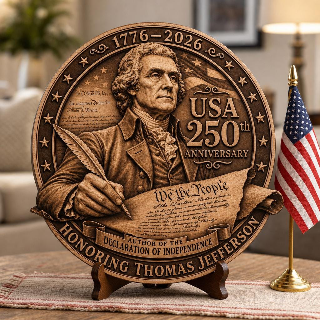 Laser Engraving File, 3D Illusion Founding Fathers, Patriotic Wood Plaque Bundle