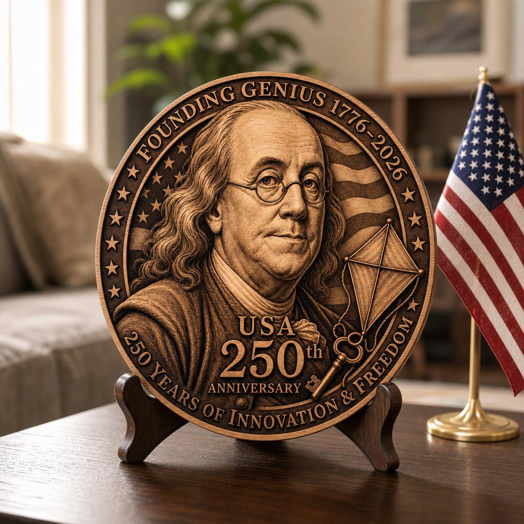Laser Engraving File, 3D Illusion Founding Fathers, Patriotic Wood Plaque Bundle