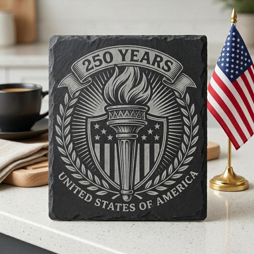 Fichier de gravure laser, sous-verre anniversaire patriote USA, emblème vintage PNG – Image 8