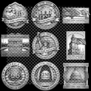 Laser Engraving File, USA Anniversary 3D Illusion, Patriotic Landmark PNG Bundle