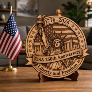 Laser Engraving File, USA Anniversary 3D Illusion, Patriotic Landmark PNG Bundle