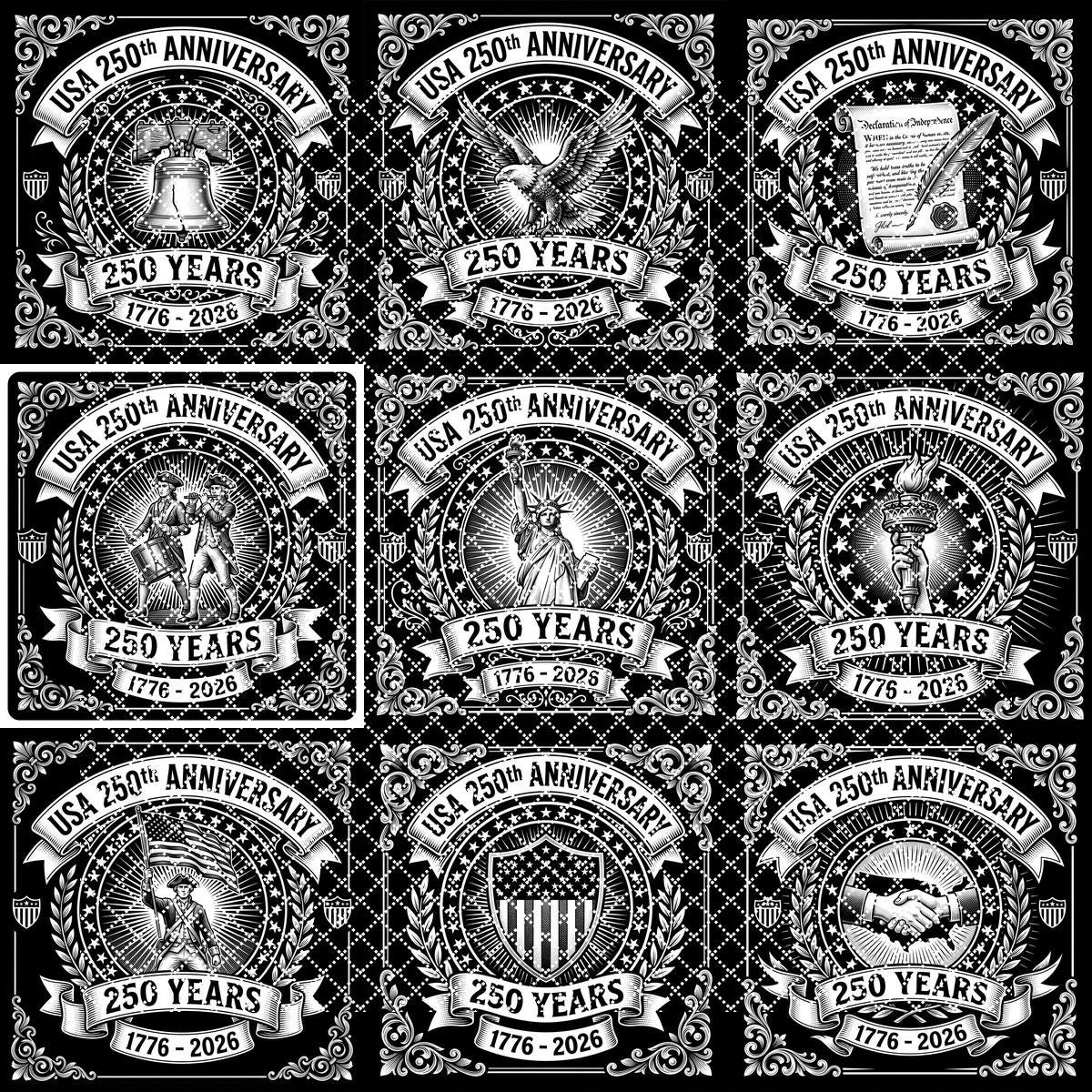 Archivos patrióticos para grabado láser, posavasos de pizarra del 250.º aniversario de América, conjunto PNG de 10 - Imagen 10