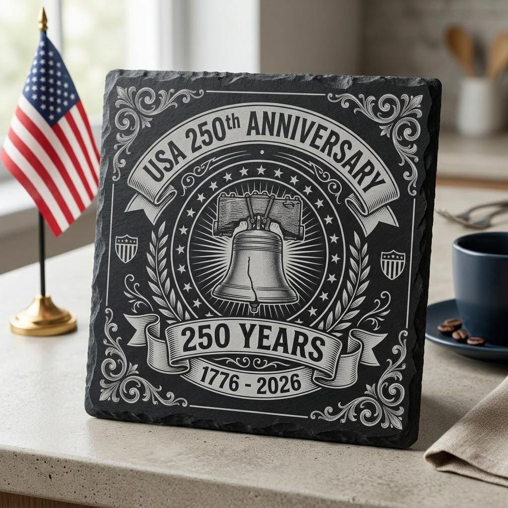 Archivos patrióticos para grabado láser, posavasos de pizarra del 250.º aniversario de América, conjunto PNG de 10 - Imagen 2