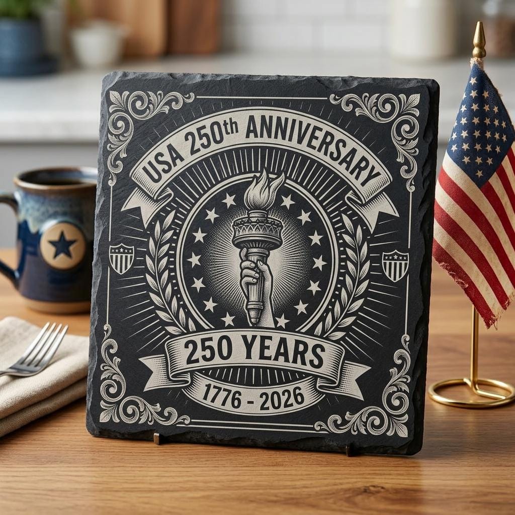 Archivos patrióticos para grabado láser, posavasos de pizarra del 250.º aniversario de América, conjunto PNG de 10 - Imagen 7