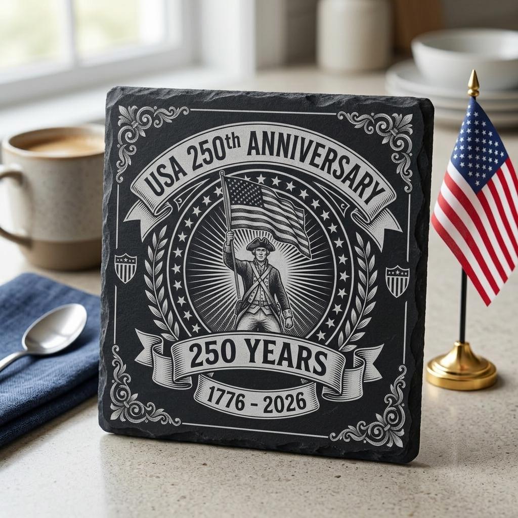 Archivos patrióticos para grabado láser, posavasos de pizarra del 250.º aniversario de América, conjunto PNG de 10 - Imagen 8