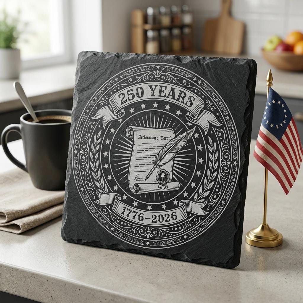 Conceptions de sous-verres en ardoise patriotiques, lot de fichiers de gravure pour le 250e anniversaire de l’Amérique – Image 8
