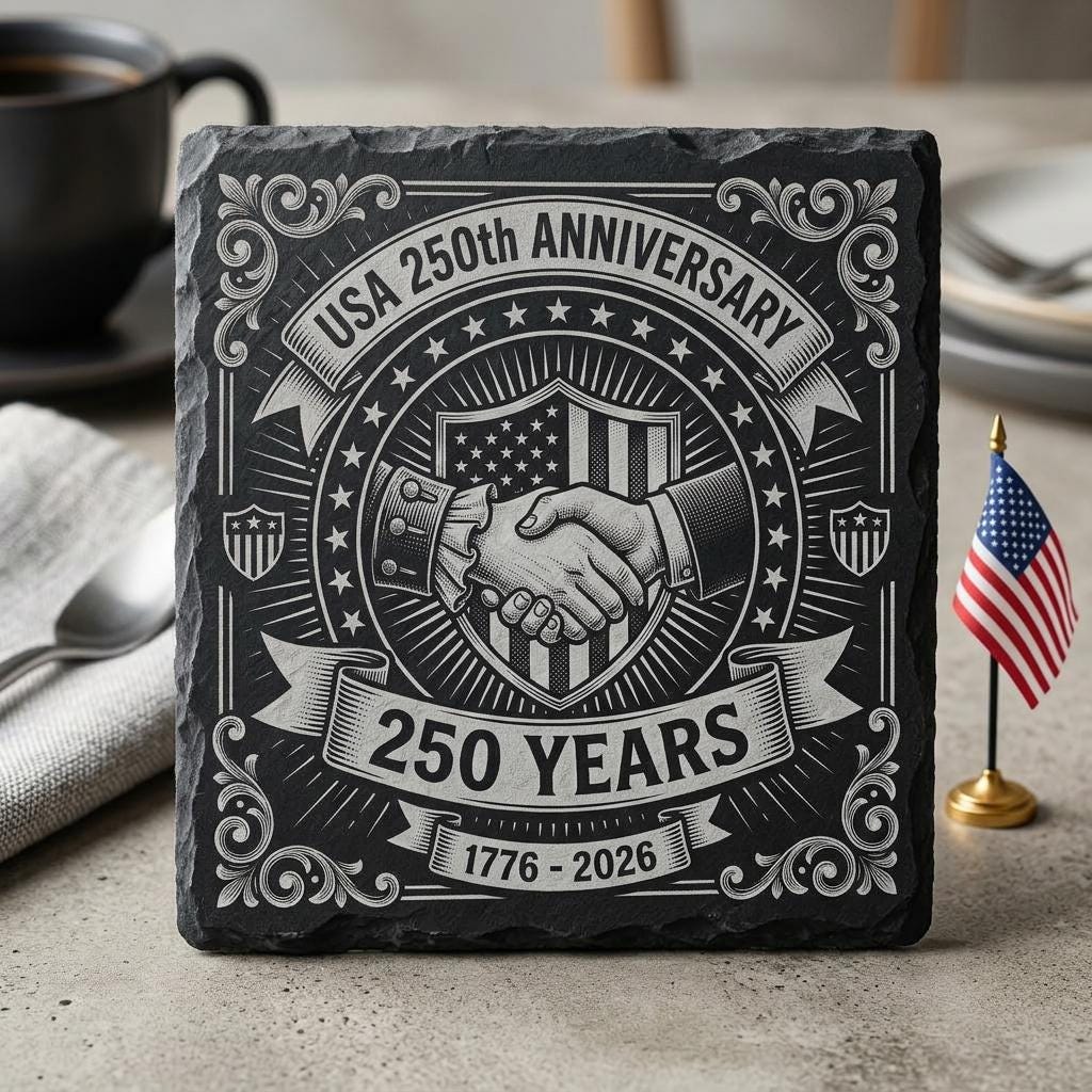 Fichier de gravure pour sous-verre en ardoise patriotique, PNG drapeau à aigle pour le 250e anniversaire des États-Unis – Image 8