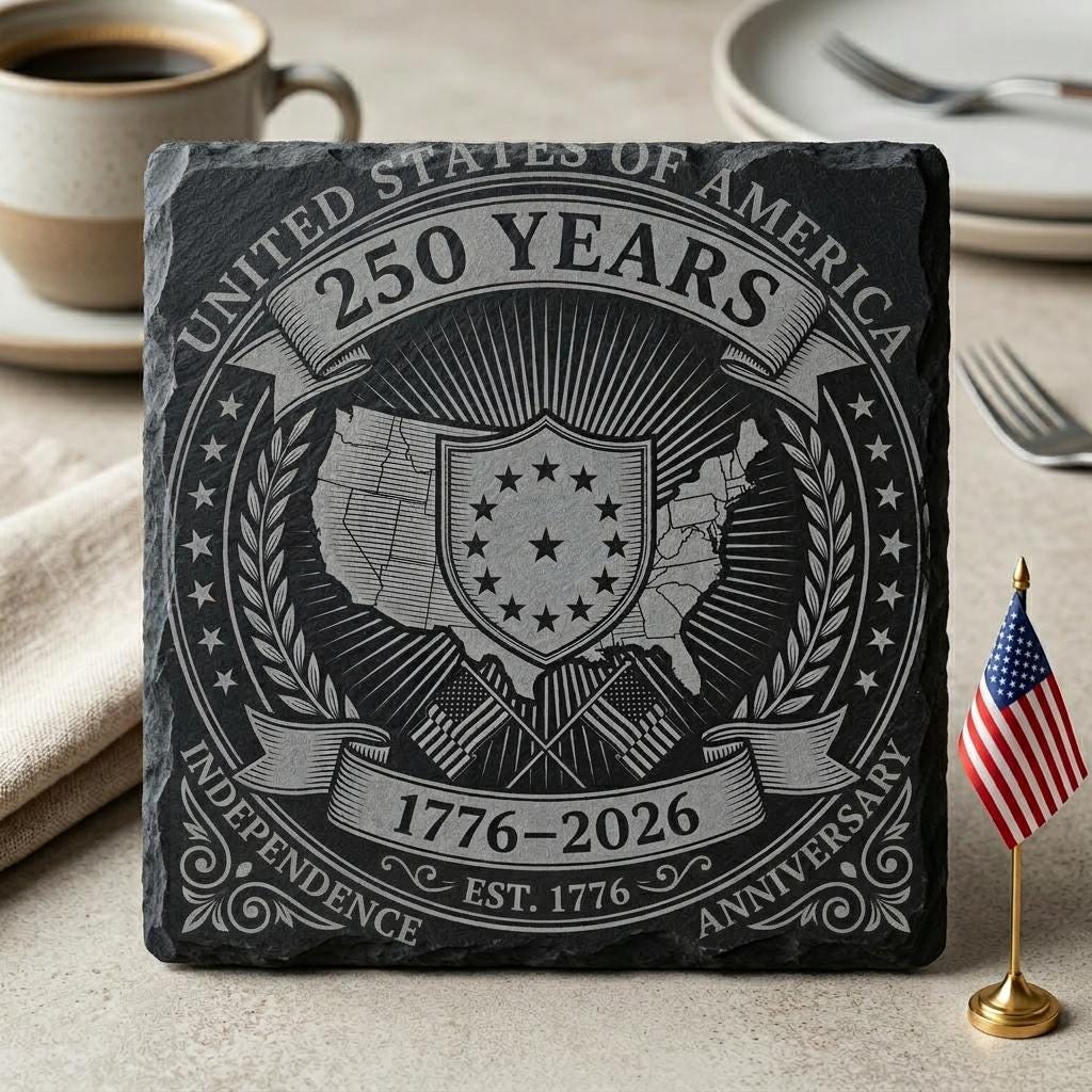 Fichier de gravure pour sous-verre en ardoise patriotique, 250e anniversaire des États-Unis, motifs PNG – Image 3