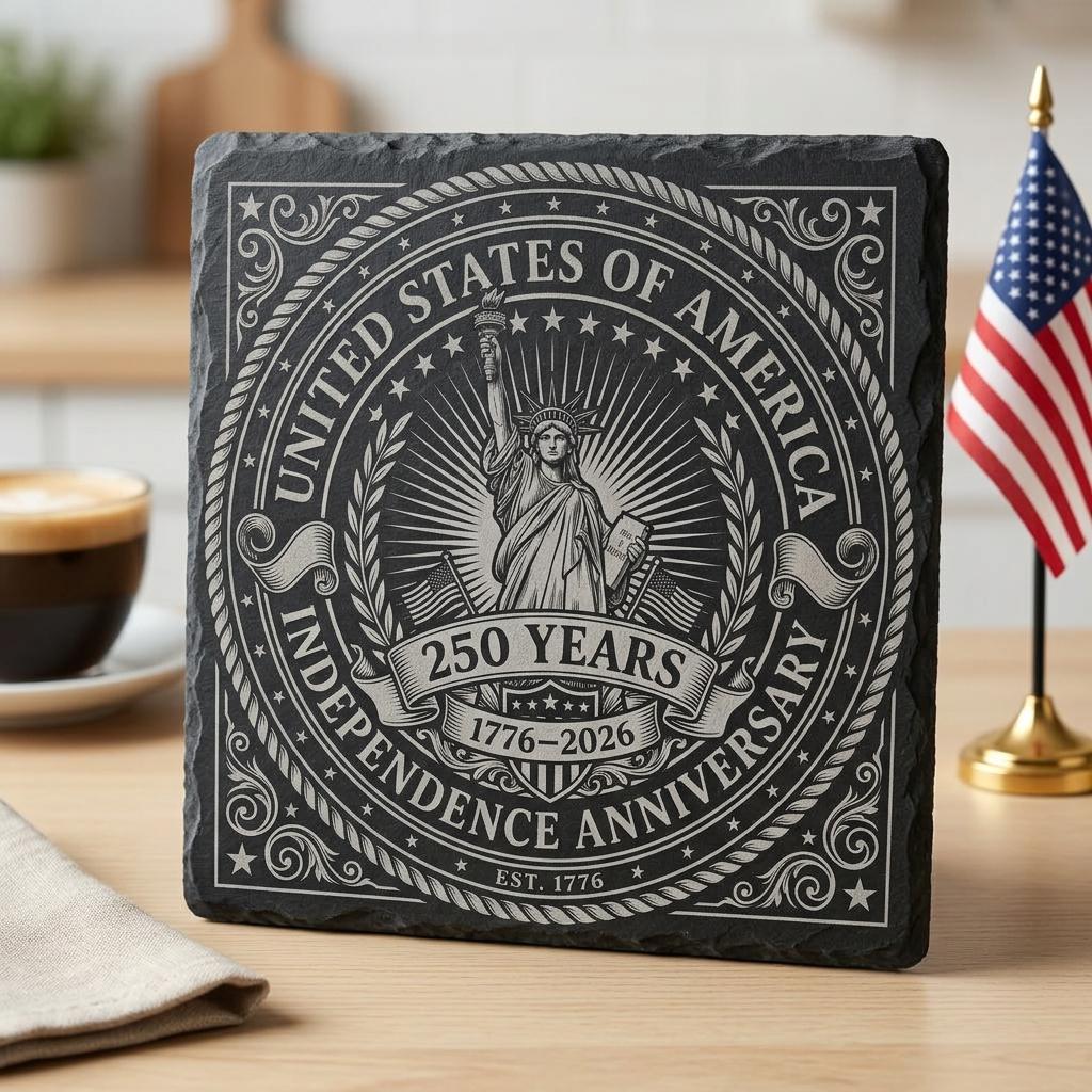 Fichier de gravure pour sous-verre en ardoise patriotique, 250e anniversaire des États-Unis, motifs PNG – Image 4