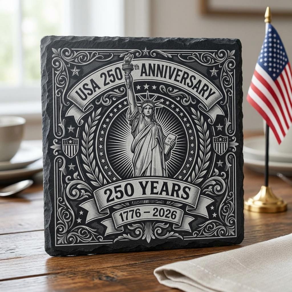 Fichiers de gravure pour sous-verres en ardoise patriotiques, lot du 250e anniversaire des États-Unis – Image 3