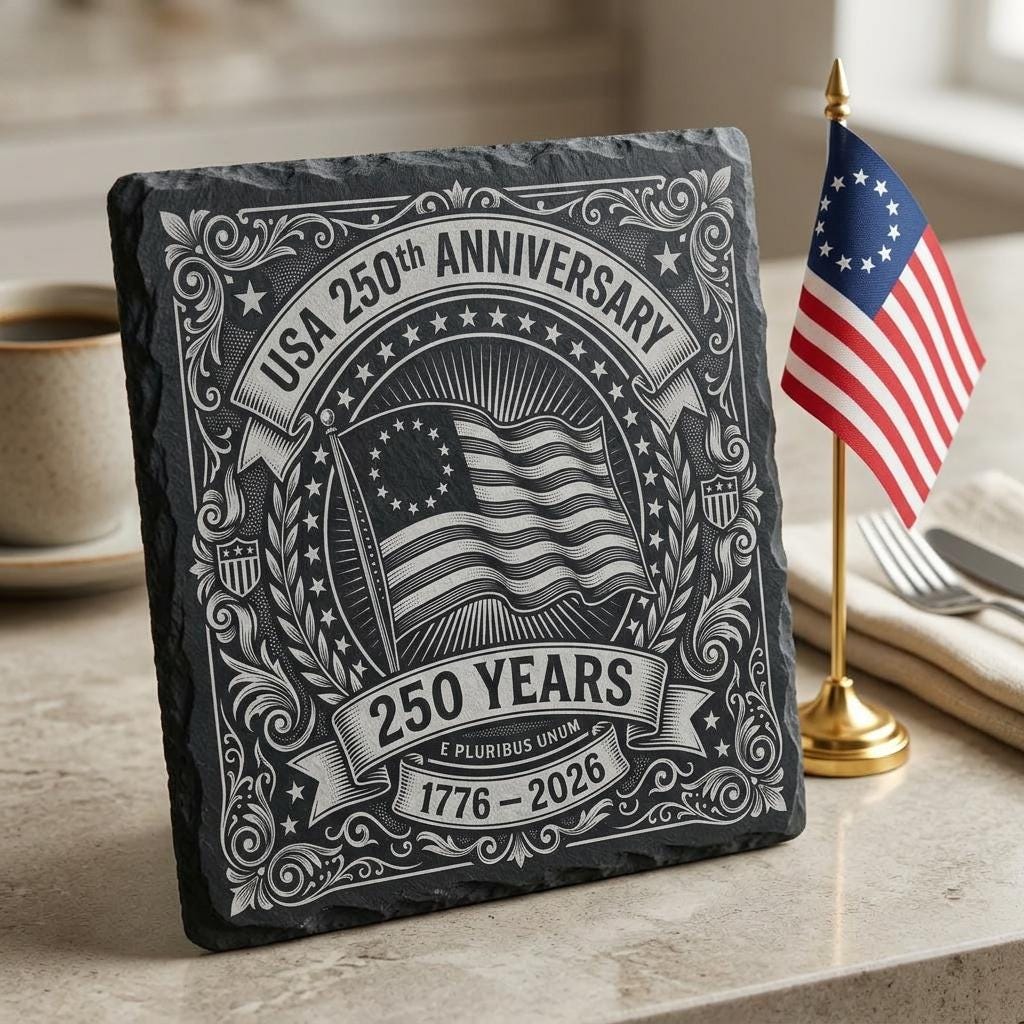Fichiers de gravure pour sous-verres en ardoise patriotiques, lot du 250e anniversaire des États-Unis – Image 5