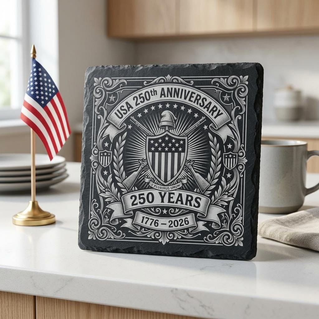 Fichiers de gravure pour sous-verres en ardoise patriotiques, lot du 250e anniversaire des États-Unis – Image 6