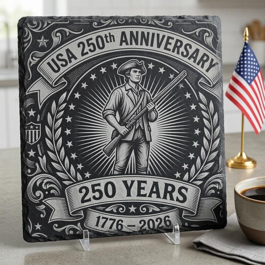 Fichiers de gravure pour sous-verres en ardoise patriotiques, lot du 250e anniversaire des États-Unis – Image 8