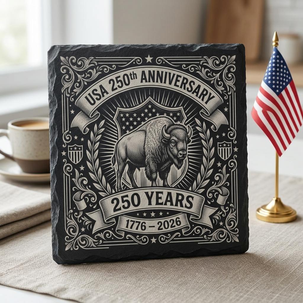 Fichiers de gravure pour sous-verres en ardoise patriotiques, lot du 250e anniversaire des États-Unis – Image 9