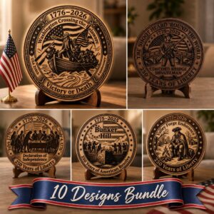 Revolutionary War Engraving Bundle, 250th USA Anniversary Patriotic Wood Sign Design