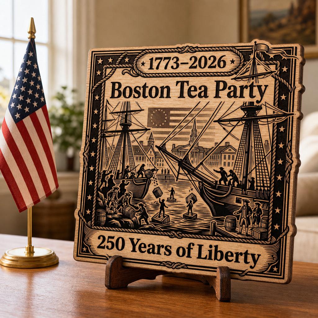 Pacchetto di incisioni sulla Guerra d’Indipendenza, design di cartello in legno patriottico per il 250º anniversario degli USA - immagine 8