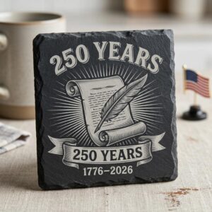 USA 250 Anniversary Coaster PNG, Patriotic Laser Engraving, 1776 2026 Gift