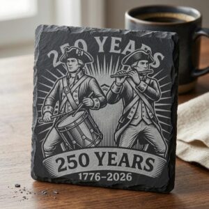 USA 250 Anniversary Coaster PNG, Patriotic Laser Engraving, 1776 2026 Gift