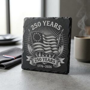 USA 250 Anniversary Coaster PNG, Patriotic Laser Engraving, 1776 2026 Gift