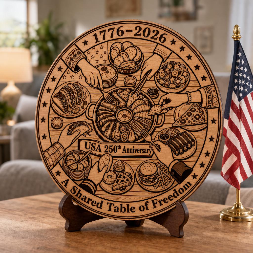 USA 250 Anniversary Patriotic Bundle, Laser Engraving Wood Design, E Pluribus Unum