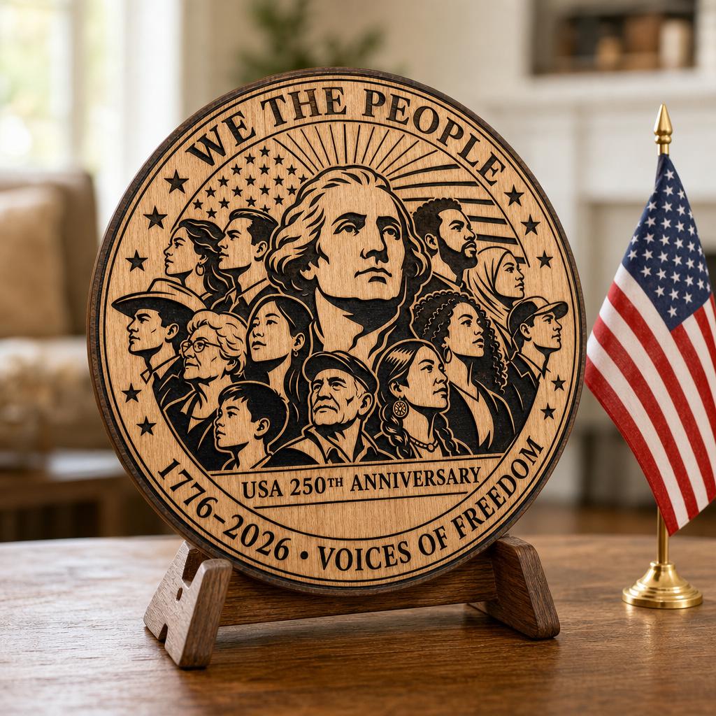 USA 250 Anniversary Patriotic Bundle, Laser Engraving Wood Design, E Pluribus Unum