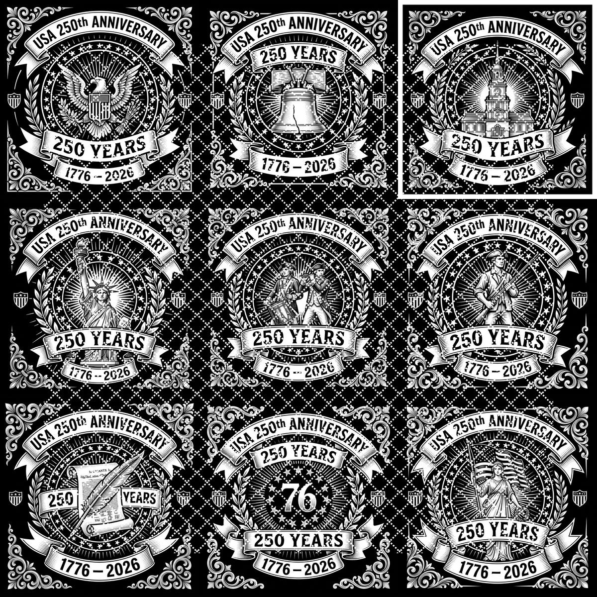 Juego de PNG de posavasos de pizarra patrióticos del 250 aniversario de EE. UU., paquete de 10 diseños para grabado láser - Imagen 10