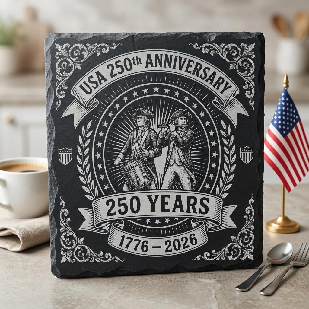 Juego de PNG de posavasos de pizarra patrióticos del 250 aniversario de EE. UU., paquete de 10 diseños para grabado láser - Imagen 5