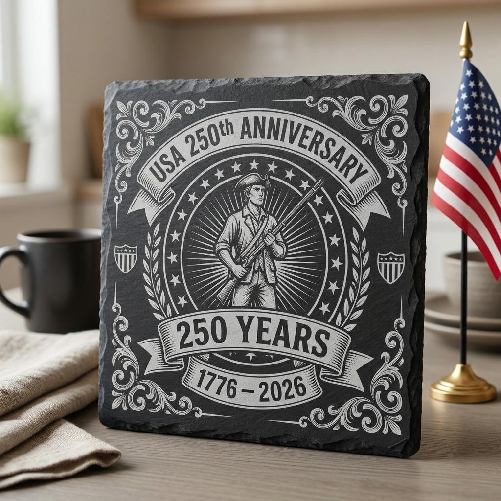 Juego de PNG de posavasos de pizarra patrióticos del 250 aniversario de EE. UU., paquete de 10 diseños para grabado láser - Imagen 7