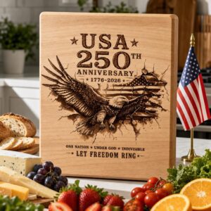 USA 250th Anniversary Laser Engraving File, Patriotic Eagle 3D Board PNG Design
