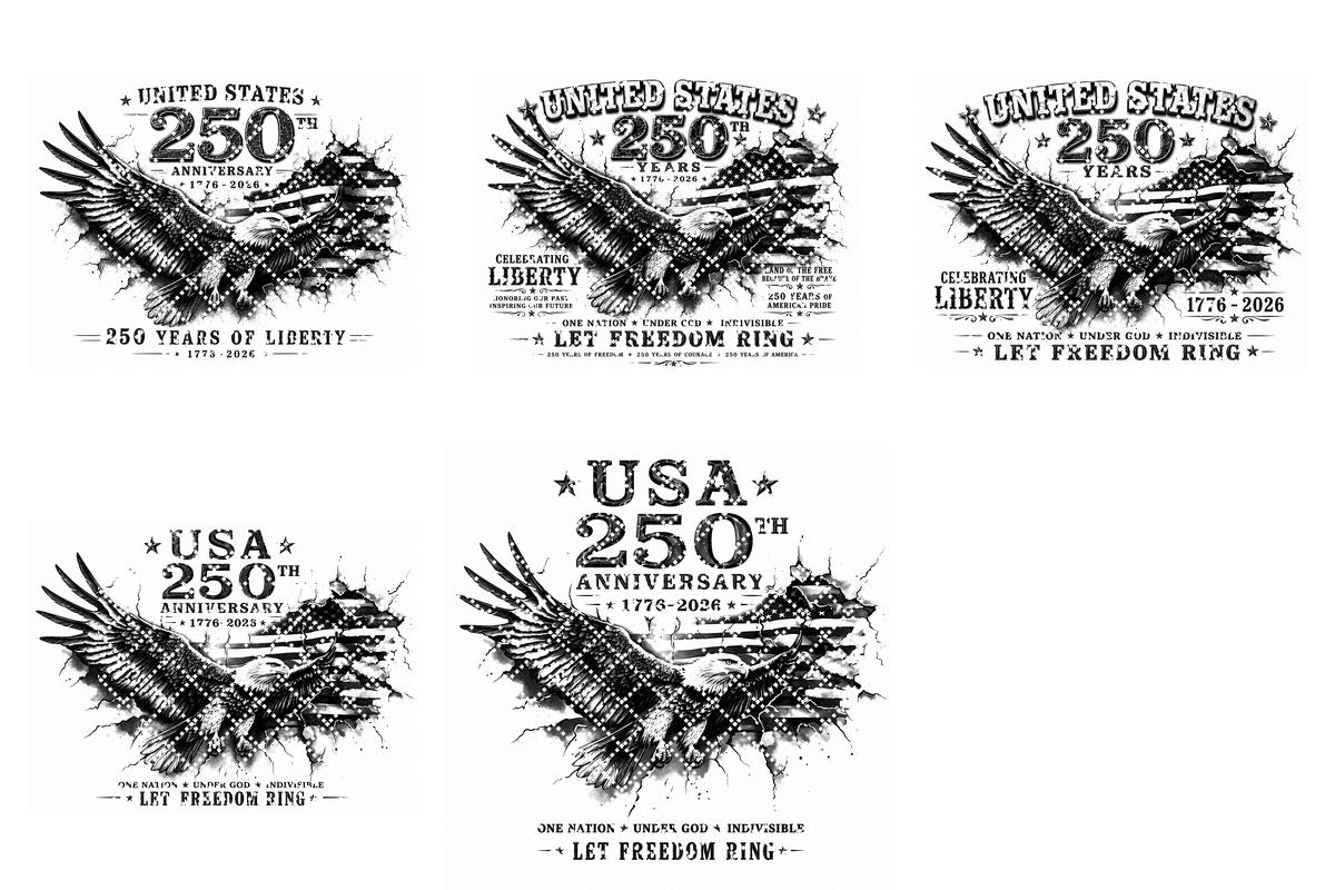 USA 250th Anniversary Laser Engraving File, Patriotic Eagle 3D Board PNG Design