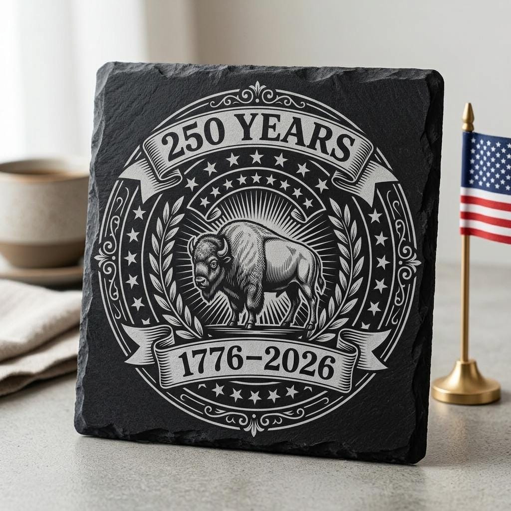 Gravure laser du 250e anniversaire des États-Unis, design patriotique de sous-verre en ardoise, 4 juillet – Image 7