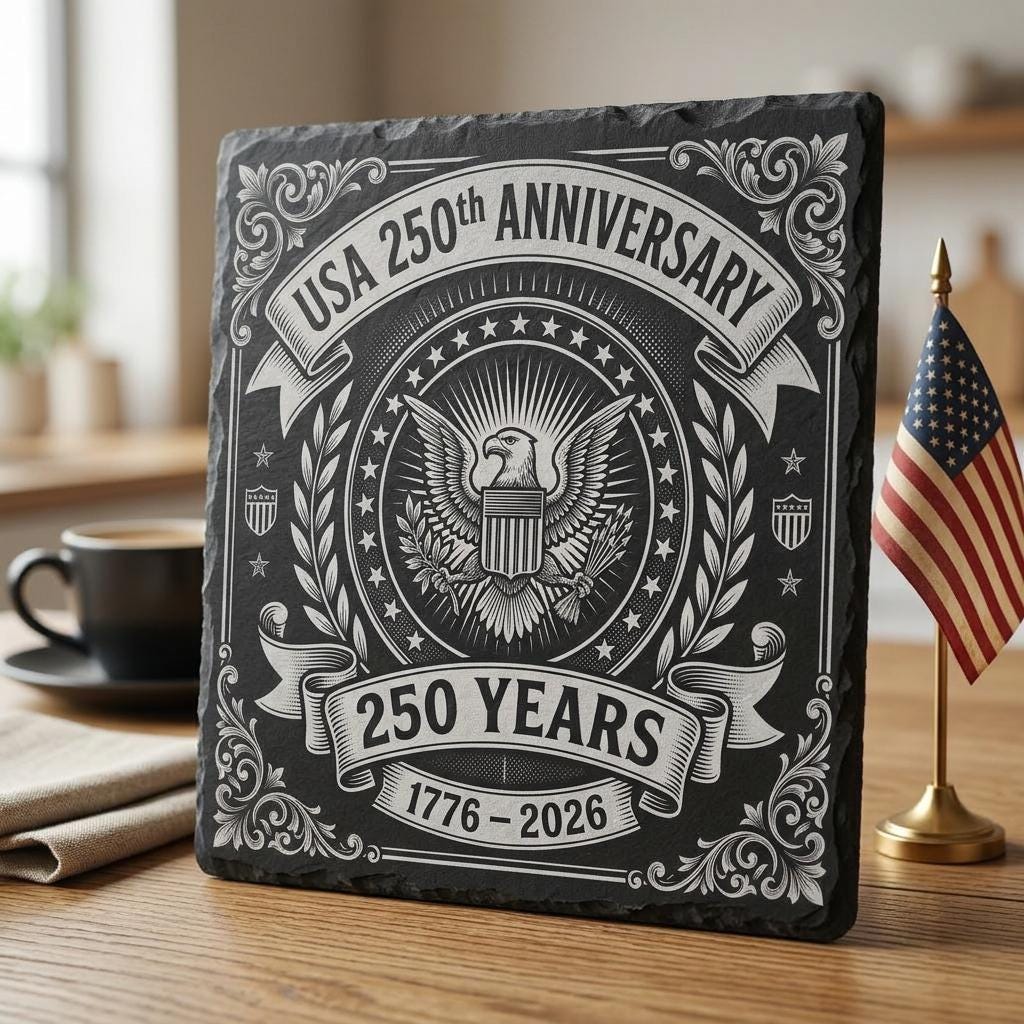 Pack PNG de gravures patriotiques du 250e anniversaire des États-Unis, sous-verres en ardoise – Image 3