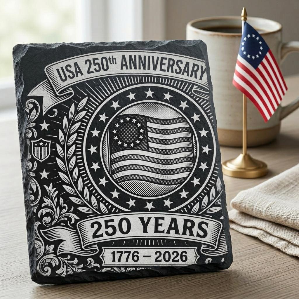 Pack PNG de gravures patriotiques du 250e anniversaire des États-Unis, sous-verres en ardoise – Image 5