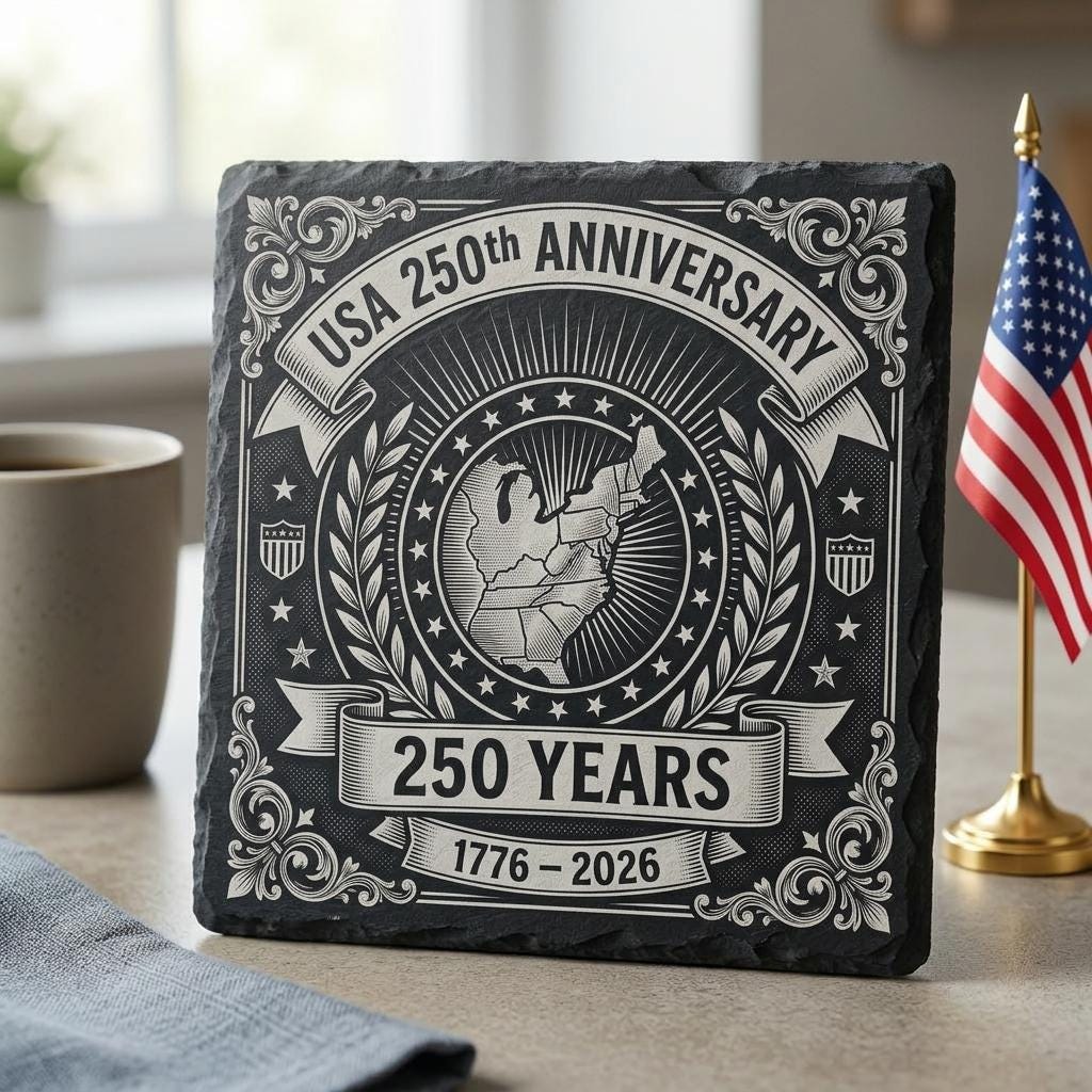Pack PNG de gravures patriotiques du 250e anniversaire des États-Unis, sous-verres en ardoise – Image 8