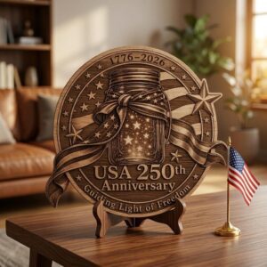 USA 250th PNG, 3D Illusion Laser Engraving, Rustic Americana Wood Decor Bundle