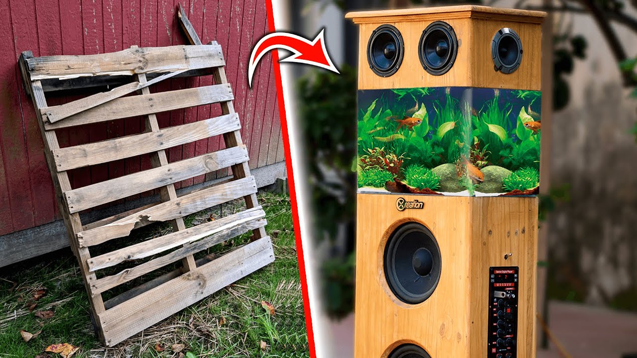 Recycling Pallet Wood into Speaker Aquarium Stand XCreation Youtube