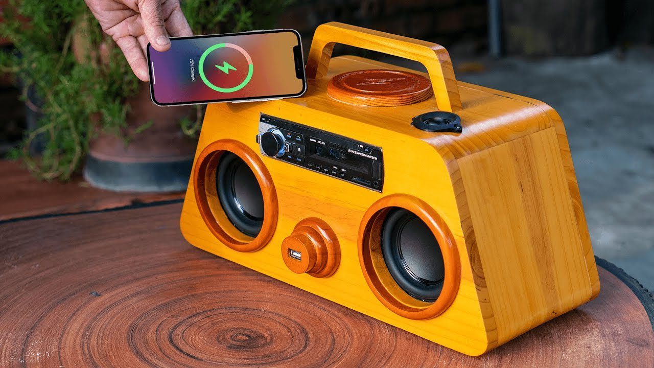 DIY Wooden Bluetooth Speaker Integrated Wireless Phone Charger X