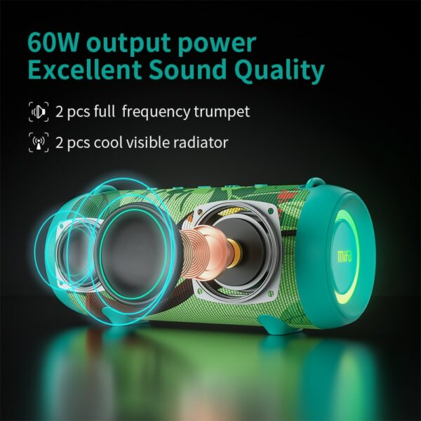 mifa A90 Green Bluetooth Speaker 60W Output Power Bluetooth Speaker with Class D Amplifier Excellent Bass Performace 3