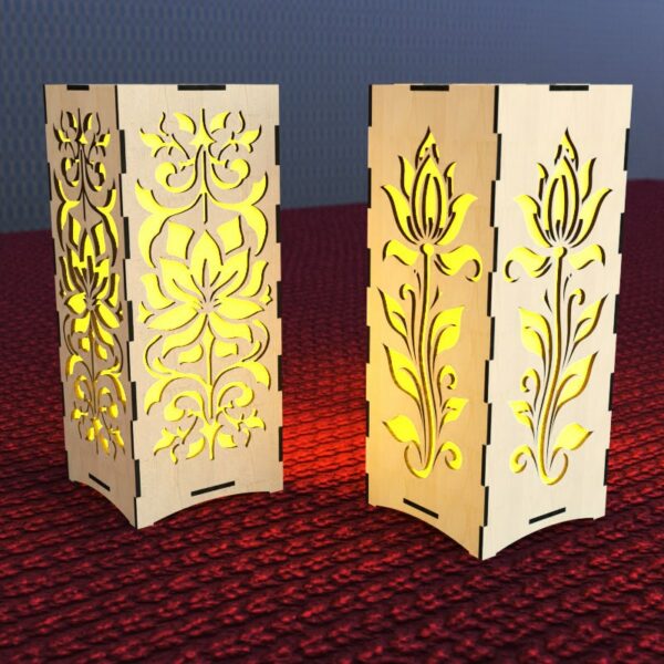3 Table lamp laser cut file Lotus Flower